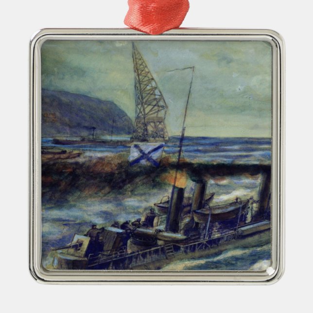 Det tyska u-fartyget U 56 som sjunkas av Grozovoi Julgransprydnad Metall (Framsidan)