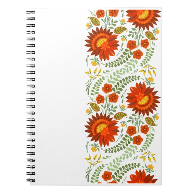 Det ukrainska folkliga blommönstret. Ukraina Anteckningsbok (Framsidan)