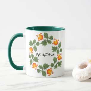 Det ukrainska folkliga blommönstret. Ukrainas anpa Mugg