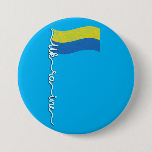 Det ukrainska Pridet Flagpole-Elegant Namnteckning Knapp