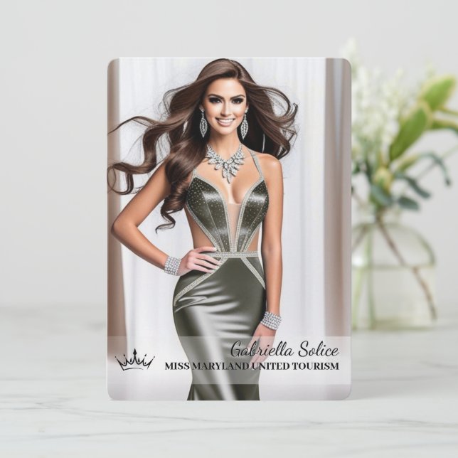 Det ultimata promotionskortet för skönhetstävling  julkort (Stående Fram)