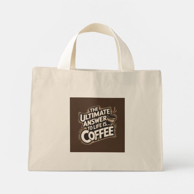 Det ultimata svaret på livet är.. Coffee Tote Bag Mini Tygkasse (Baksida)