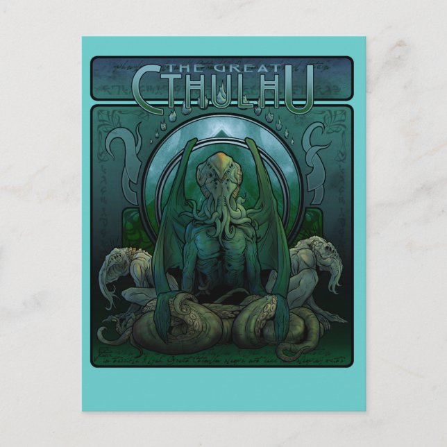 Det Underbara Cthulhu-vykortet Vykort (Framsida)