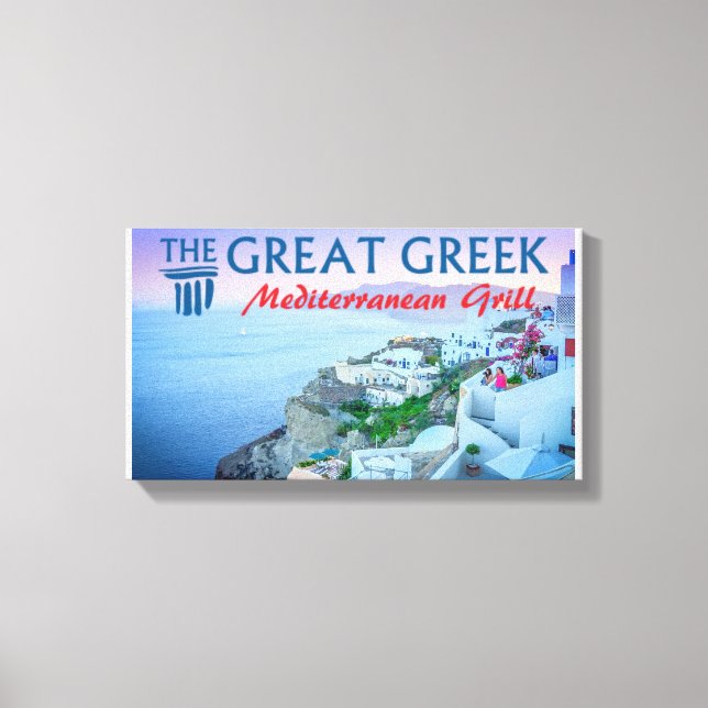 Det Underbara grekiska Medelhavsgaller, Oia Santor Canvastryck (Framsida)
