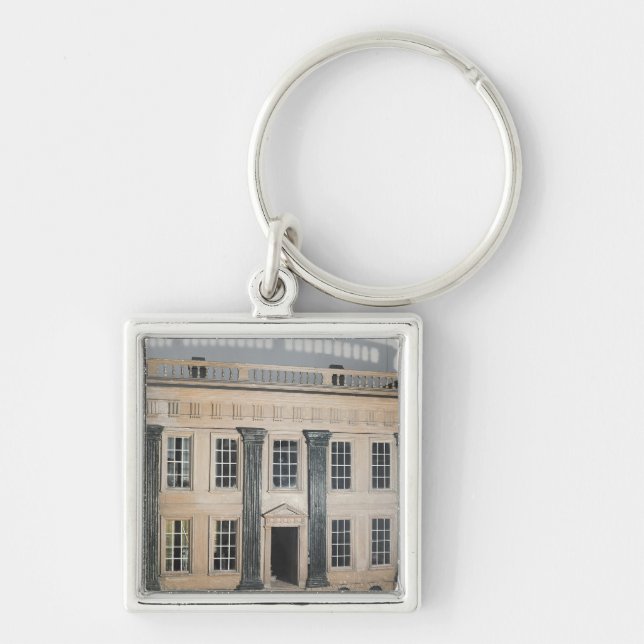 Det underbara House engelskadockhuset Fyrkantig Silverfärgad Nyckelring (Framsidan)