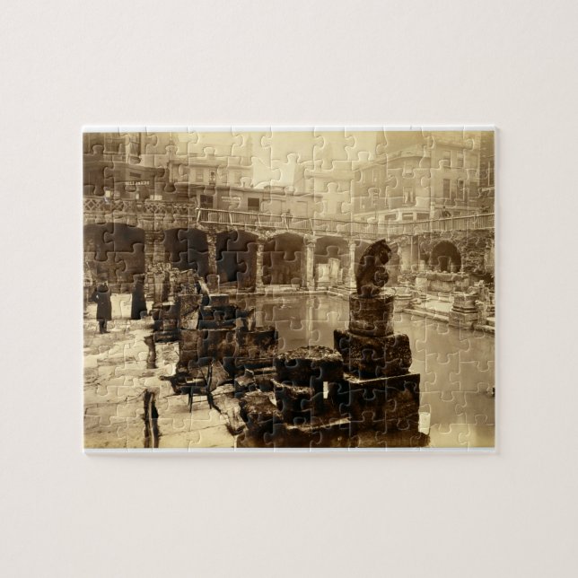 Det underbara romerska badet, bad (b-/wfotoet) pussel (Horisontell)