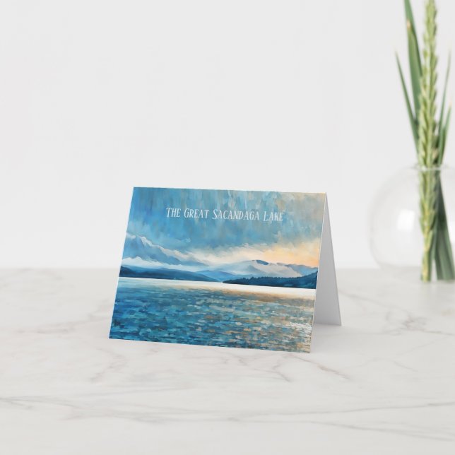 Det Underbara Sacandagakortet - vattenfärg Tack Kort (Framsida)