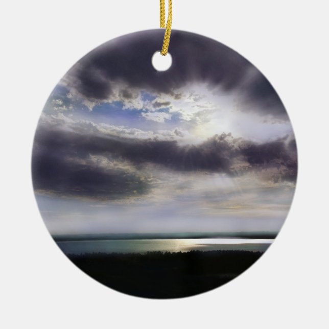 Det underbara sjöar, inga hajar - inget salt - ing julgransprydnad keramik (Framsidan)