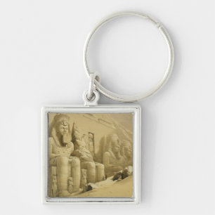 Det underbara tempelet av Abu Simbel, Nubia, från Fyrkantig Silverfärgad Nyckelring
