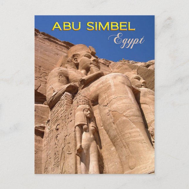 Det Underbara templet Ramesses II i Abu Simbel Vykort (Framsida)