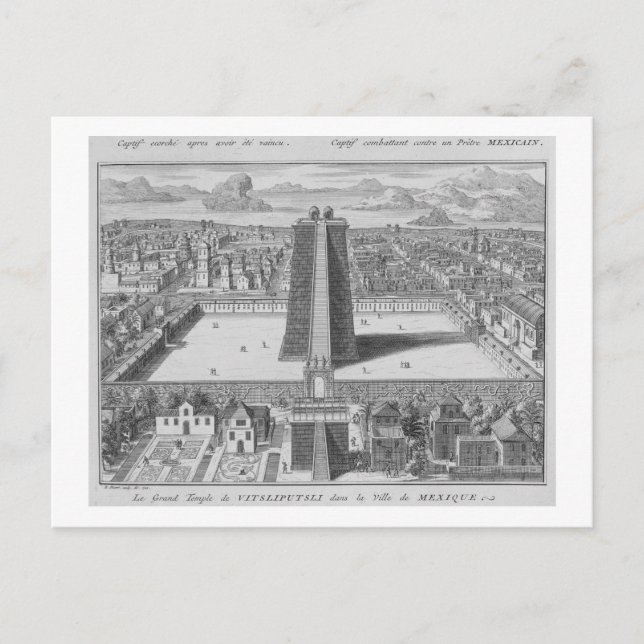 Det Underbara templet Vitsliputsli i Mexico City,  Vykort (Framsida)
