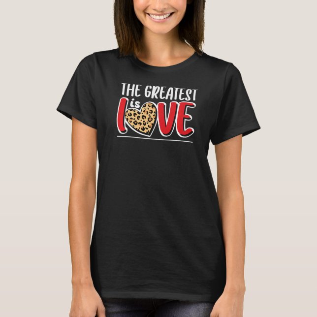Det Underbarare är Kärlek Valentines day Leopard H T Shirt (Framsida)