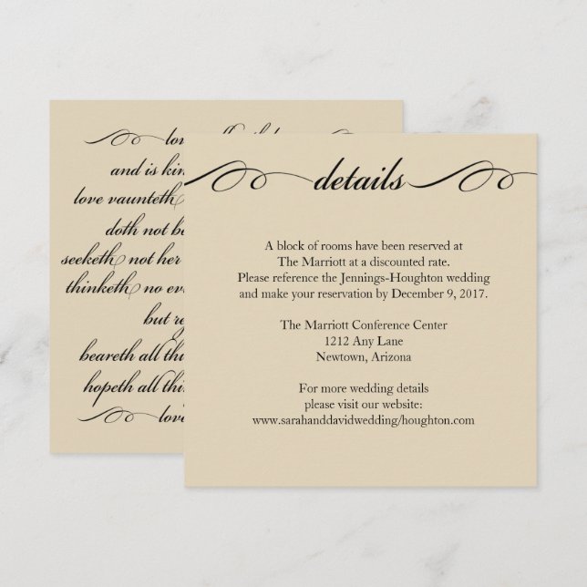 Det Underbarare av dessa är informationskortet Kär Inbjudningar (Fram/baksida)