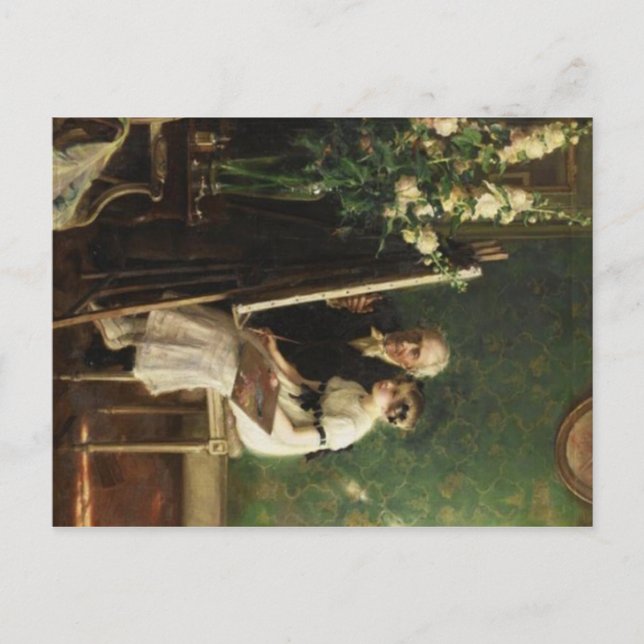 Det unga konstnärsporträttet vykort (Framsida)