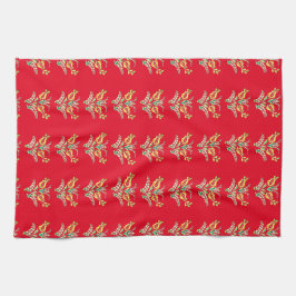 Det ungerska blommönstret i vibrerande färg kökshandduk