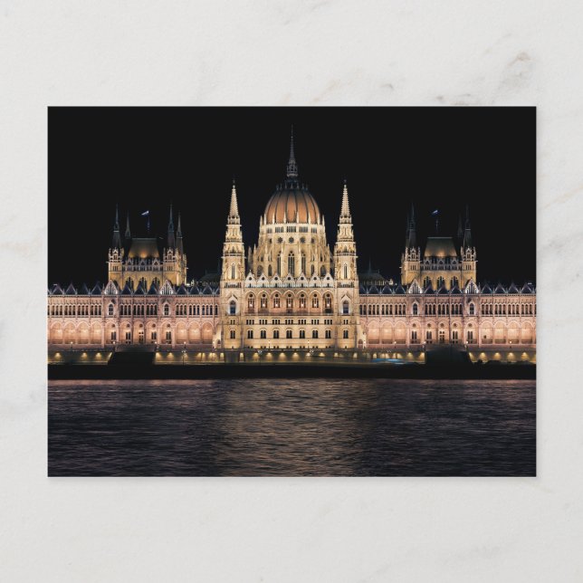 Det ungerska parlamentets byggnad, Budapest Vykort (Framsida)
