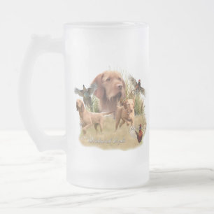 Det ungerska språket Vizsla Frostat Ölglas