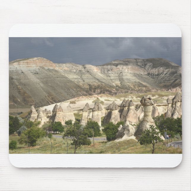 Det unika håret Skorsten av Cappadocia, Turkiet. Musmatta (Framsidan)
