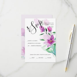 Det Unika Med Violetta Rosa Akvarellkonst Blommor OSA Kort