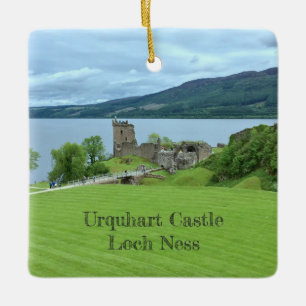 Det Urquhart slottLoch Ness Skottland landskap Julgransprydnad Keramik