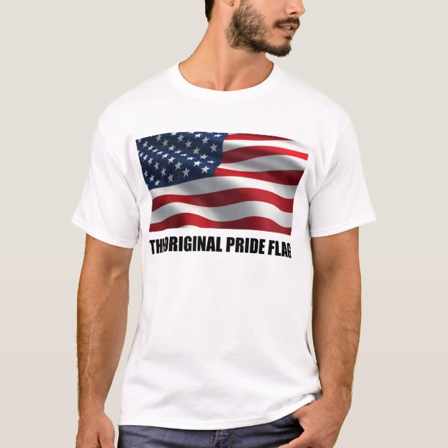Det ursprungliga flagga pride t shirt (Framsida)