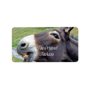 Det ursprungliga Jackass Funny Donkey Mule Farm An Adressetikett