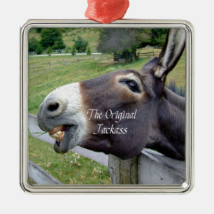 Det ursprungliga Jackass Funny Donkey Mule Farm An Julgransprydnad Metall