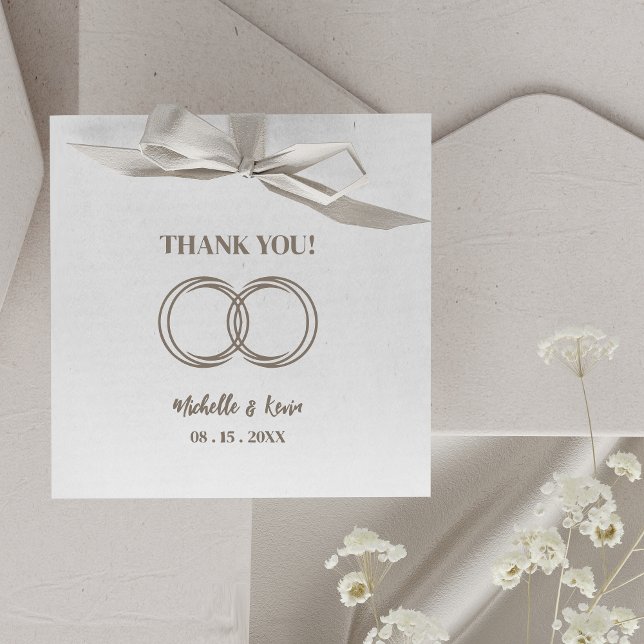 Det ursprungliga Trendiget Bröllop Ringar Tack Brö Stämpel (Elegant Original Trendy Wedding Rings Thank You Wedding Rubber Stamp.)