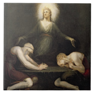 Det utseendemässigt av Kristus på Emmaus, 1792 Kakelplatta