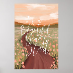 Det vackra året för att starta Blommigten Meadow V Poster