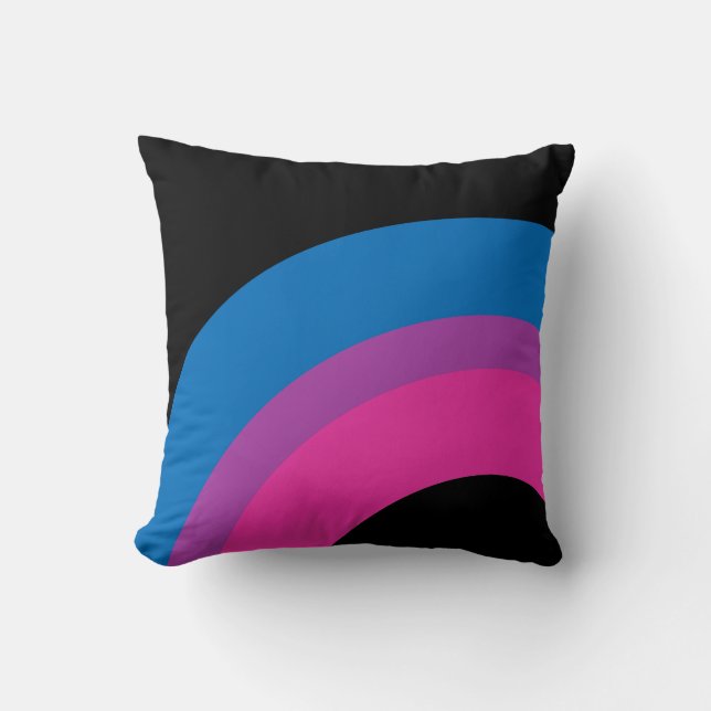Det vackra Bisexuella Pridet Flagga Rainbow Black Kudde (Framsida)