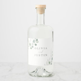 Det vackra Bröllop: Grönt Löv Elegance Bröllop Spritflaskor Etikett