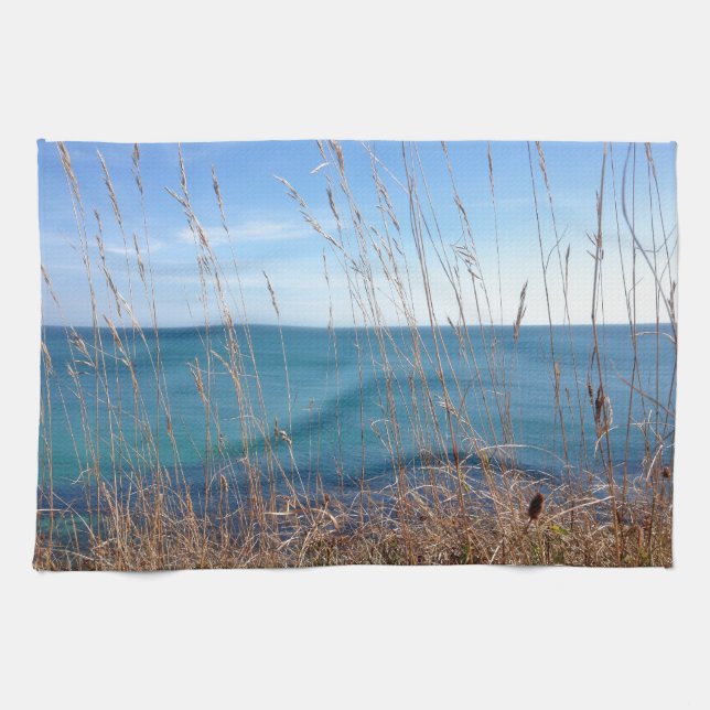 Det vackra Grass och havet Kökshandduk (Horisontell)