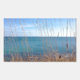 Det vackra Grass och havet Rektangulärt Klistermärke