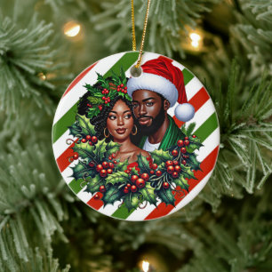 Det vackra Svartparet Holly christmas-utandningsko Julgransprydnad Keramik