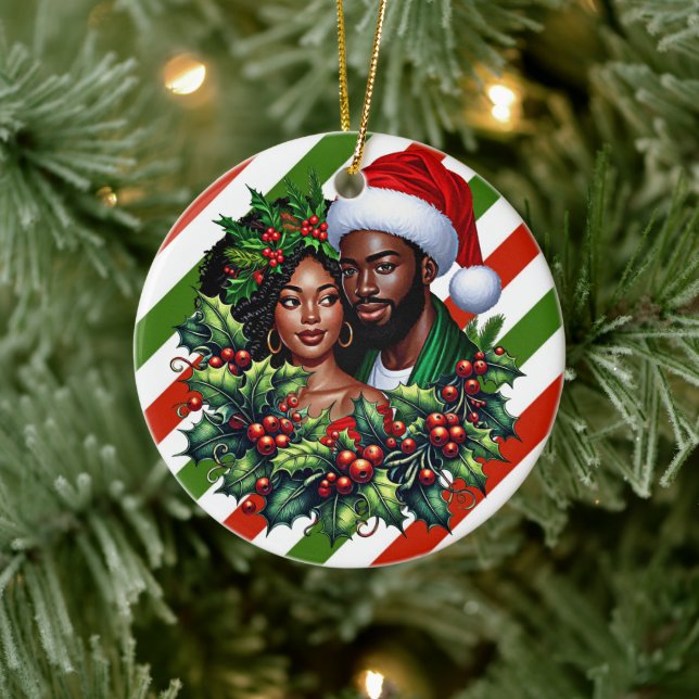 Det vackra Svartparet Holly christmas-utandningsko Julgransprydnad Keramik (Träd)