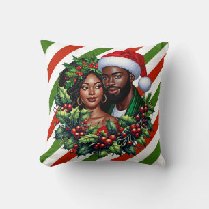 Det vackra Svartparet Holly christmas-utandningsko Kudde