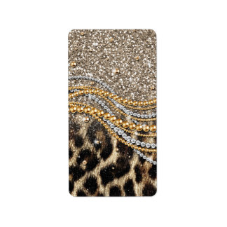 Det vackra Trendiget Leopard Faux Animal Print Adressetikett