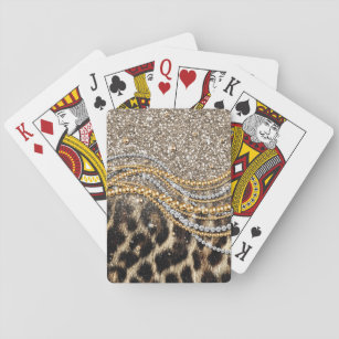 Det vackra Trendiget Leopard Faux Animal Print Casinokort