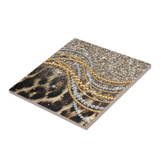 Det vackra Trendiget Leopard Faux Animal Print Kakelplatta
