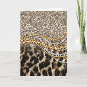 Det vackra Trendiget Leopard Faux Animal Print Kort