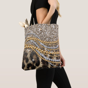 Det vackra Trendiget Leopard Faux Animal Print Tygkasse