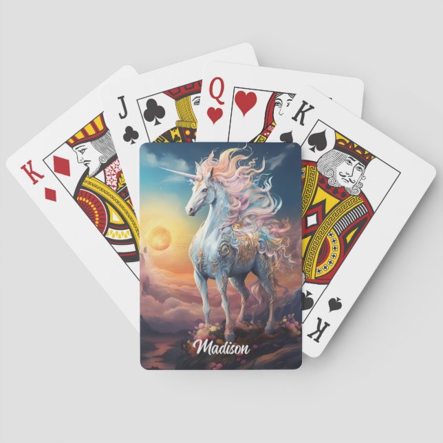 Det vackra Unicorn Casinokort (Baksidan)