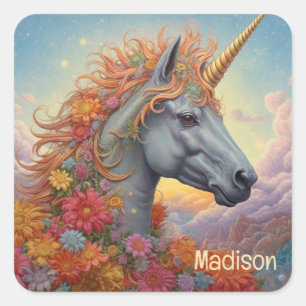 Det vackra Unicorn Fyrkantigt Klistermärke
