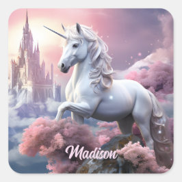 Det vackra Unicorn Fyrkantigt Klistermärke