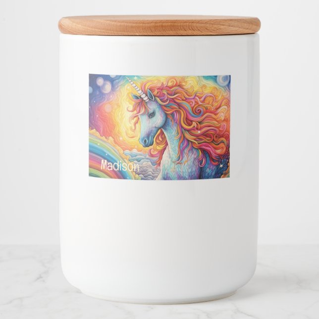 Det vackra Unicorn Mat Etiketter (Framsida)