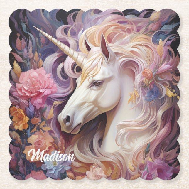 Det vackra Unicorn Underlägg Papper (Framsida)