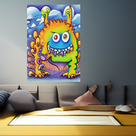 Det vänliga monstret | AI Art Poster