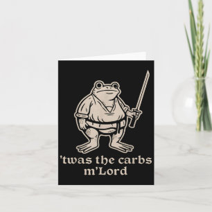 Det var Carbs Mlord Funny Medieval Frog Memous för Kort