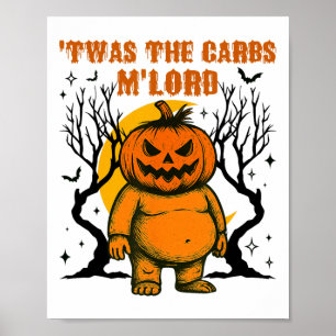 Det var Carbs M'lord Tjock Pumpkin Retro Spooky Ha Poster